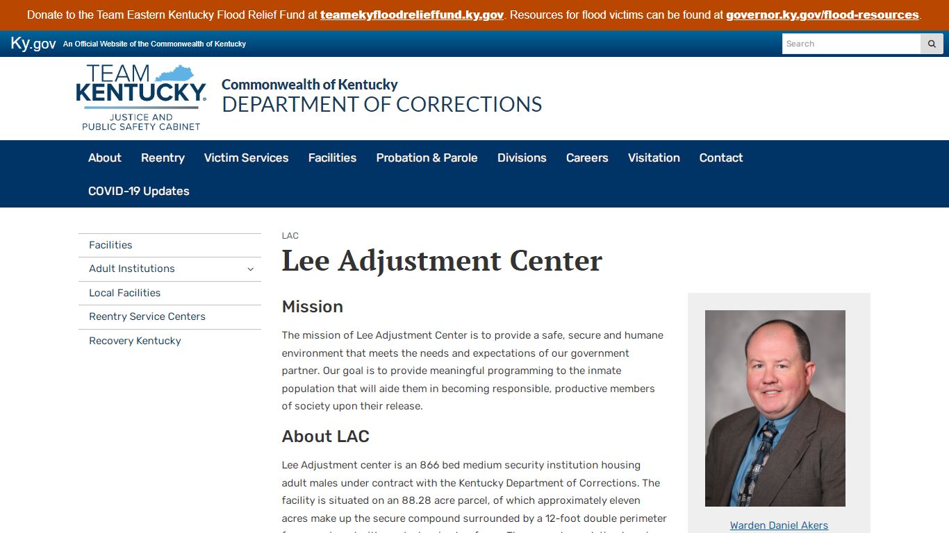 Lee Adjustment Center - Department of Corrections - Kentucky